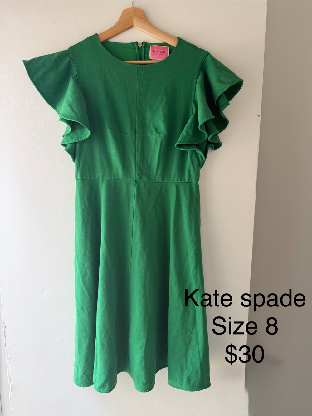 kate spade Emerald Green Ruffle Sleeve Dress